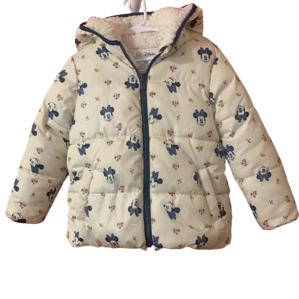 GAP Disney Minnie Mouse Puffer Jacket Girl 5